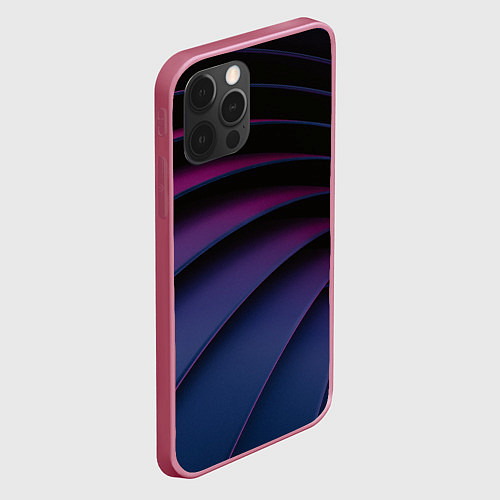 Чехол iPhone 12 Pro Спиральные тёмные пластины / 3D-Малиновый – фото 2
