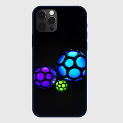 Чехол для iPhone 12 Pro Объёмные неоновые шары, цвет: 3D-черный