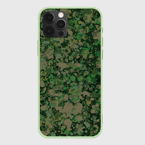 Чехол iPhone 12 Pro Текстура Хаки маскировка Армейская / 3D-Салатовый – фото 1