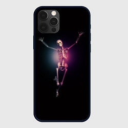 Чехол для iPhone 12 Pro Скелет в неоновом свете, цвет: 3D-черный