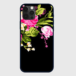 Чехол для iPhone 12 Pro Букет цветов, цвет: 3D-черный