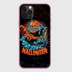 Чехол для iPhone 12 Pro Жуткий Хэллоуин Halloween, цвет: 3D-малиновый