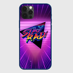 Чехол для iPhone 12 Pro Retro wave triangle, цвет: 3D-тёмно-синий