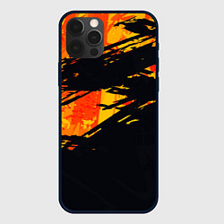 Чехол для iPhone 12 Pro Orange and black, цвет: 3D-черный