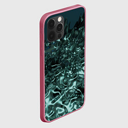 Чехол для iPhone 12 Pro Абстрактный голубой жидкий металл, цвет: 3D-малиновый — фото 2
