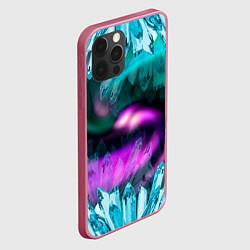 Чехол для iPhone 12 Pro Кристаллы и северное сияние, цвет: 3D-малиновый — фото 2