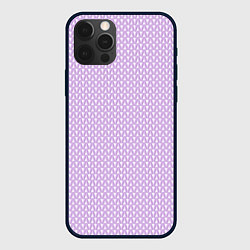Чехол для iPhone 12 Pro Вязаное полотно - Розовое, цвет: 3D-черный