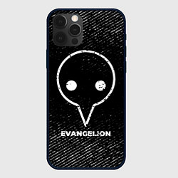 Чехол для iPhone 12 Pro Evangelion с потертостями на темном фоне, цвет: 3D-черный