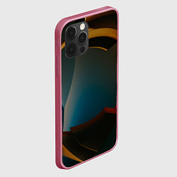 Чехол для iPhone 12 Pro Абстрактные золотые механизмы, цвет: 3D-малиновый — фото 2