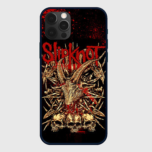 Чехол iPhone 12 Pro Slipknot red black / 3D-Черный – фото 1