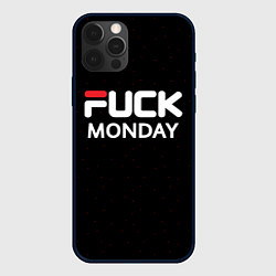 Чехол для iPhone 12 Pro Fuck monday - antibrand, fila, цвет: 3D-черный