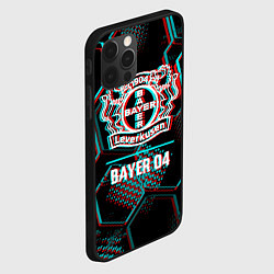 Чехол для iPhone 12 Pro Bayer 04 FC в стиле glitch на темном фоне, цвет: 3D-черный — фото 2