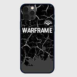 Чехол для iPhone 12 Pro Warframe glitch на темном фоне: символ сверху, цвет: 3D-черный