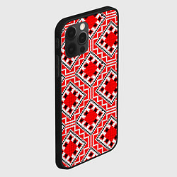 Чехол для iPhone 12 Pro Белорусская вышивка - орнамент, цвет: 3D-черный — фото 2