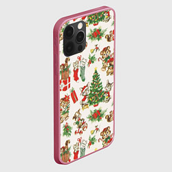 Чехол для iPhone 12 Pro Christmas Рождество, цвет: 3D-малиновый — фото 2