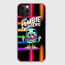 Чехол для iPhone 12 Pro Zombie burgers - Pop Art, цвет: 3D-малиновый