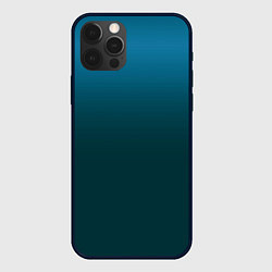 Чехол для iPhone 12 Pro Градиент бирюзовый, цвет: 3D-черный