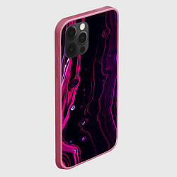 Чехол для iPhone 12 Pro Фиолетовые линии песка во тьме, цвет: 3D-малиновый — фото 2