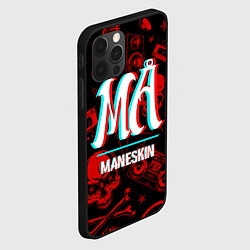 Чехол для iPhone 12 Pro Maneskin rock glitch, цвет: 3D-черный — фото 2