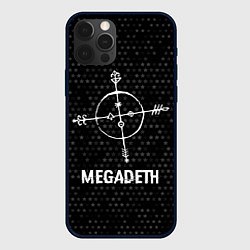 Чехол для iPhone 12 Pro Megadeth glitch на темном фоне, цвет: 3D-черный