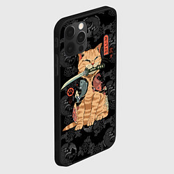 Чехол для iPhone 12 Pro Кот самурай - Якудза, цвет: 3D-черный — фото 2