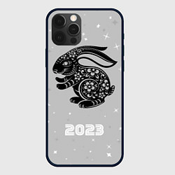 Чехол для iPhone 12 Pro Символ 2023 года черный водяной кролик, цвет: 3D-черный