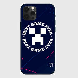 Чехол для iPhone 12 Pro Символ Minecraft и надпись best game ever, цвет: 3D-черный