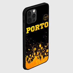 Чехол для iPhone 12 Pro Porto - gold gradient: символ сверху, цвет: 3D-черный — фото 2
