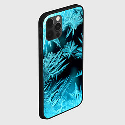 Чехол для iPhone 12 Pro Голубой лед - иней, цвет: 3D-черный — фото 2