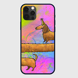 Чехол для iPhone 12 Pro Очень-очень длинная такса, цвет: 3D-черный