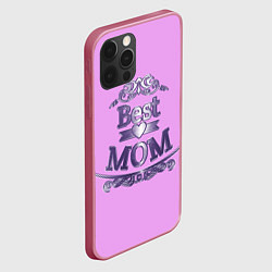 Чехол для iPhone 12 Pro День матери - Лучшая Мама, цвет: 3D-малиновый — фото 2