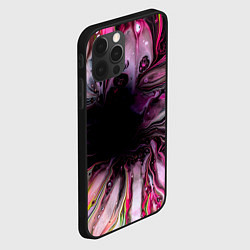 Чехол для iPhone 12 Pro Розовые краски и волны, цвет: 3D-черный — фото 2