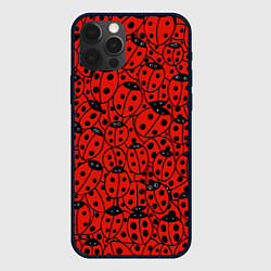 Чехол для iPhone 12 Pro Нашествие божьих коровок, цвет: 3D-черный