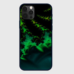 Чехол для iPhone 12 Pro Фрактал зеленая ёлочка, цвет: 3D-черный