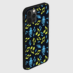 Чехол для iPhone 12 Pro Микрофон и ноты, цвет: 3D-черный — фото 2
