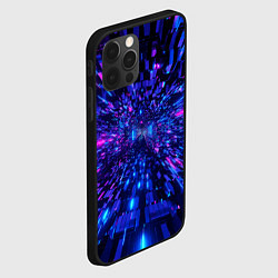 Чехол для iPhone 12 Pro Киберпанк синий неоновый тоннель, цвет: 3D-черный — фото 2