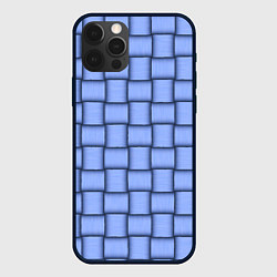 Чехол для iPhone 12 Pro Фиолетовое ленточное плетение, цвет: 3D-черный
