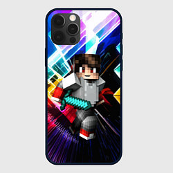 Чехол для iPhone 12 Pro Minecraft - warrior - sword, цвет: 3D-черный