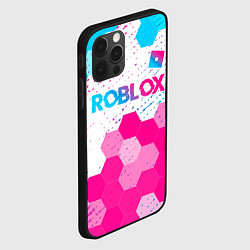 Чехол для iPhone 12 Pro Roblox neon gradient style: символ сверху, цвет: 3D-черный — фото 2