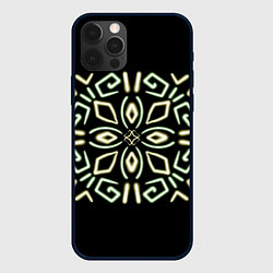 Чехол для iPhone 12 Pro Зелено-желтый неон, цвет: 3D-черный