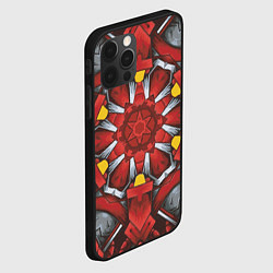 Чехол для iPhone 12 Pro Калейдоскоп из красных узоров, цвет: 3D-черный — фото 2
