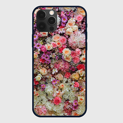 Чехол iPhone 12 Pro Бутоны роз / 3D-Черный – фото 1