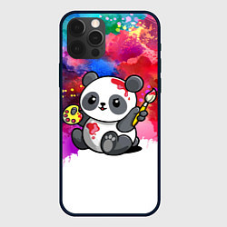 Чехол для iPhone 12 Pro Милый пандёныш - великий художник, цвет: 3D-черный