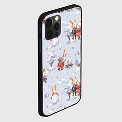 Чехол для iPhone 12 Pro Поиграем в снежки, цвет: 3D-черный — фото 2