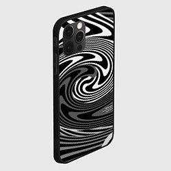 Чехол для iPhone 12 Pro Black and white abstract pattern, цвет: 3D-черный — фото 2