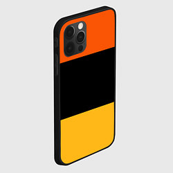 Чехол для iPhone 12 Pro Полосатый оранжевый с черной и белой полосой, цвет: 3D-черный — фото 2