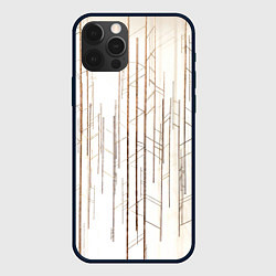 Чехол iPhone 12 Pro Абстрактные линии на светлом фоне