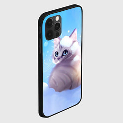 Чехол для iPhone 12 Pro Заснеженный котик, цвет: 3D-черный — фото 2