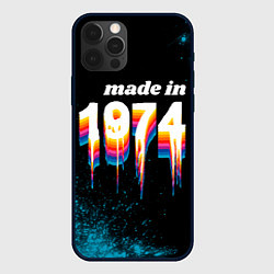 Чехол для iPhone 12 Pro Made in 1974: liquid art, цвет: 3D-черный