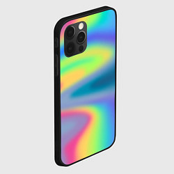 Чехол для iPhone 12 Pro Разноцветные абстрактные полосы под стеклом, цвет: 3D-черный — фото 2